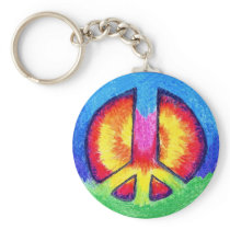 Tie~Dyed Peace Keychains