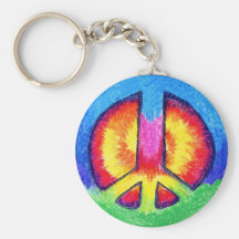 Tie~Dyed Peace Keychains