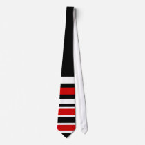 Tie Men's Red Black White Stripe 2 by Darling_Gifts Tie Men's Red Black White Stripe 2