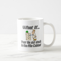 Tie Stuck File Cabinet Coffee Mug