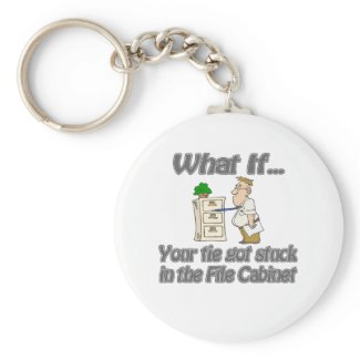 Tie Stuck File Cabinet keychain