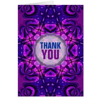  Peacock Green Fractal Lace Thank You Greeting Cards