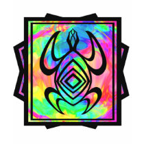 Tiedye Turtle Symmetry 2-Sided Women's Dark Shirts