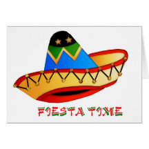 Tiempo colorido de la fiesta del sombrero felicitacion 