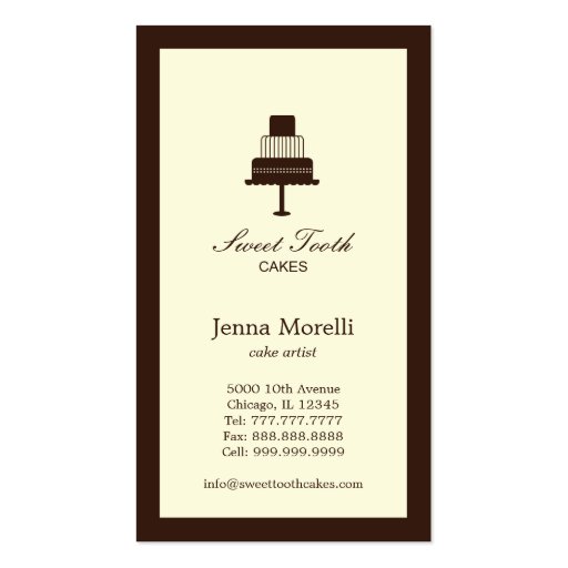 Tiered Cake Business Card (front side)