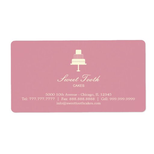 "Tiered Cake" Cake Box Label Horizontal Labels Zazzle