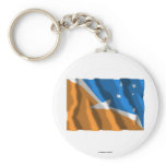 Tierra del Fuego waving flag Key Chain