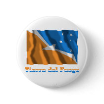 Tierra del Fuego waving flag with name Pins