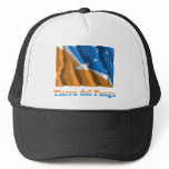 Tierra del Fuego waving flag with name hats