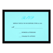 Tiffany and Black Wedding RSVP Custom Invitation