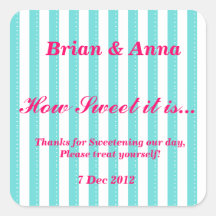 Tiffany blue and hot pink How Sweet Sticker
