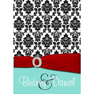 Tiffany Blue and Red Wedding Invitations invitation