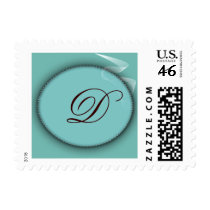 Tiffany blue colored monogram - letter D postage by aslentz Tiffany blue colored monogram - letter D postage