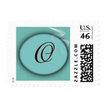 Tiffany blue colored monogram - Letter O postage by aslentz Tiffany blue colored monogram - Letter O postage