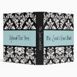 Tiffany Blue Damask 3 Ring Binders