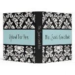 Tiffany Blue Damask 3 Ring Binders