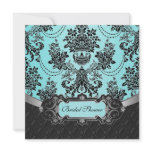 Tiffany Blue Damask Bridal Shower Invitations