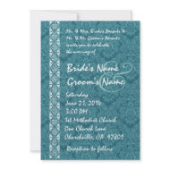 Tiffany Blue Damask Lace Wedding Invitations invitation