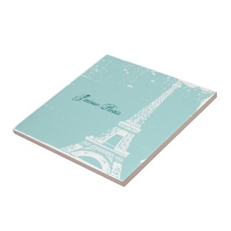 Tiffany Blue Eiffel Tiles & Trivets tile