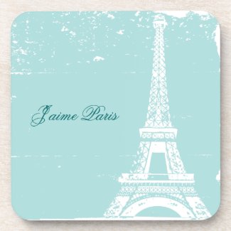 Tiffany Blue Eiffel Tower Cork Coaster Set corkcoaster