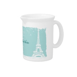 Tiffany Blue Eiffel Tower Porcelain Pitcher pitcher