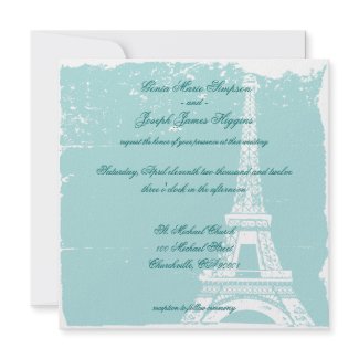 Tiffany Blue Eiffel Tower Wedding Inviations invitation