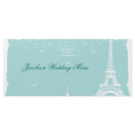 Tiffany Blue Eiffel Tower Wedding Menus Rack Card Template