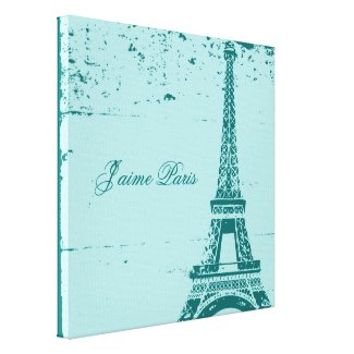 Tiffany Blue Eiffel Tower Wrapped Canvas Art wrappedcanvas