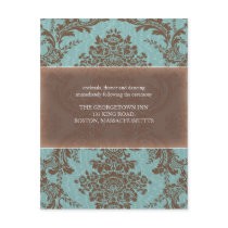 Tiffany Blue Elegant Damask reception card invitations by theonedesigns Tiffany Blue Elegant Damask reception card invitations