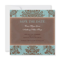 Tiffany Blue elegant damask save the date invitations by theonedesigns Tiffany Blue elegant damask save the date invitations