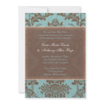 Tiffany Blue Elegant Damask Wedding Invitation