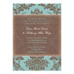 Tiffany Blue Elegant Damask Wedding Invitation