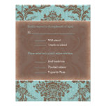Tiffany Blue Elegant Damask wedding RSVP Custom Announcements