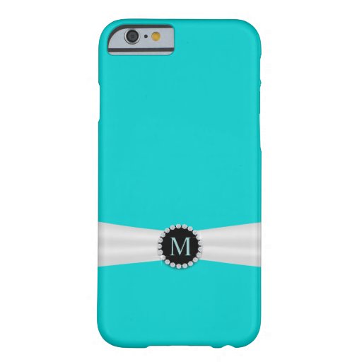 Tiffany Blue & Ivory Ribbon Monogram iPhone 6 Case | Zazzle