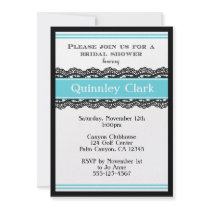Tiffany Blue Lace Bridal Shower Invitation