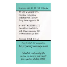 Tiffany blue massage and spa contact card business business card template