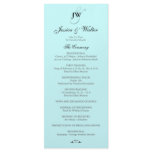 Tiffany Blue Monogram Wedding Program Rack Card Template
