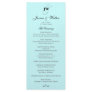 Tiffany Blue Monogram Wedding Program Rack Card Template