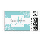 Tiffany Blue Monogram Wedding Stamps