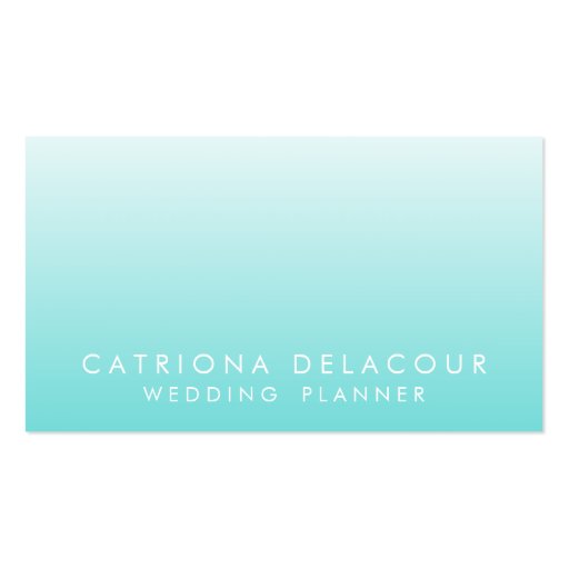 Tiffany Blue Ombre Gradient Mod Business Card (back side)