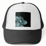 Tiffany Blue Orchid on Black Hat