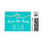 Tiffany Blue Rope Knot Save The Date Wedding Stamp