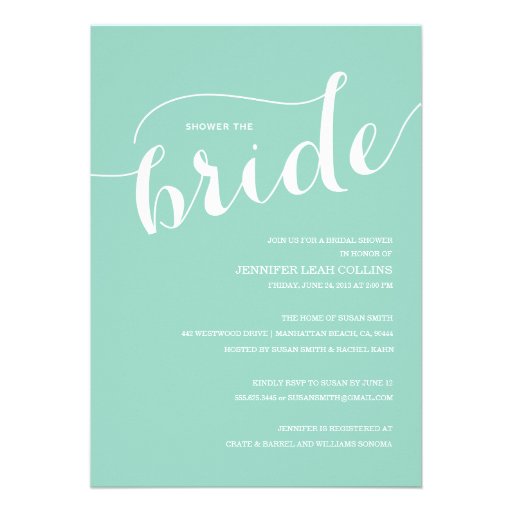 Tiffany Blue Shower the Bride Invitation