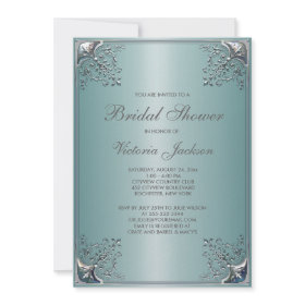 Tiffany Blue Teal Bridal Shower Invitation