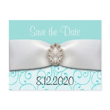 Tiffany Blue Save the Date Wedding Cards