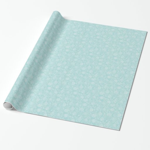 Tiffany Blue & White Floral Pattern Wrapping Paper Zazzle