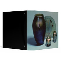 Tiffany favrile plate and vases binders