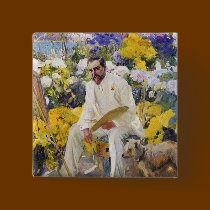 Tiffany in his Garden by Joaquin Sorolla buttons