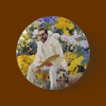 Tiffany in his Garden by Joaquin Sorolla buttons
