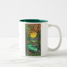Tiffany Landscape Stained Glass Design ART! Mugs